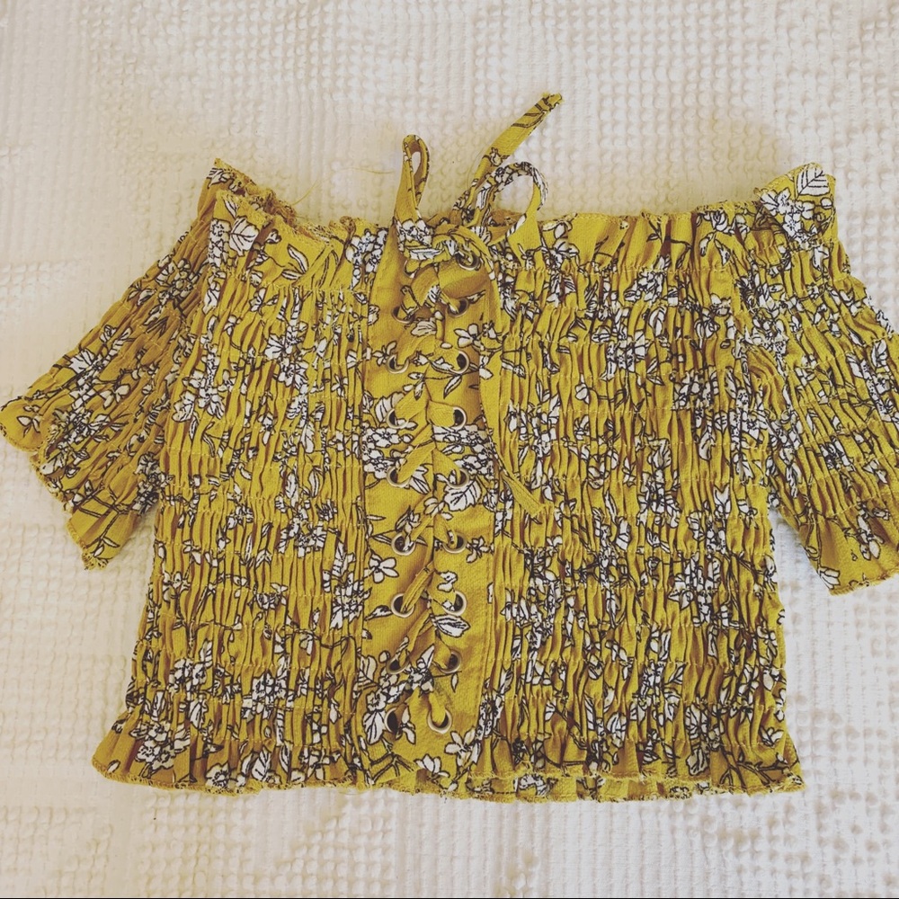 Girls off the shoulder crop top summer top